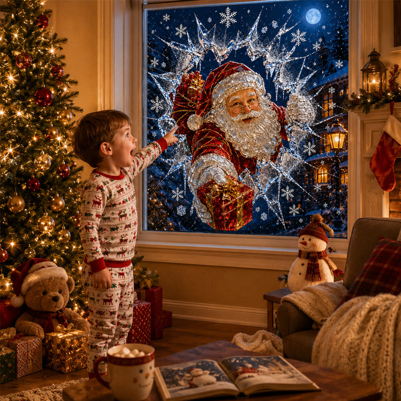 Crystal Santa Claus Window Decoration