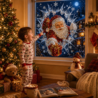 Crystal Santa Claus Window Decoration