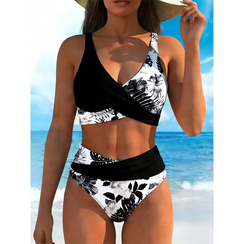 Women's Floral Print High Waist Bikini Set