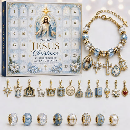 🎄24-Day Christian Christmas Charm Bracelet Advent Calendar