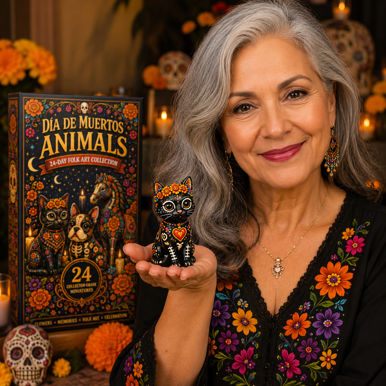 Día de Muertos Animals Advent Calendar 2027 – 24-Day Folk Art Animal Figurine Collection | 24 Unique Collector-Grade Miniatures