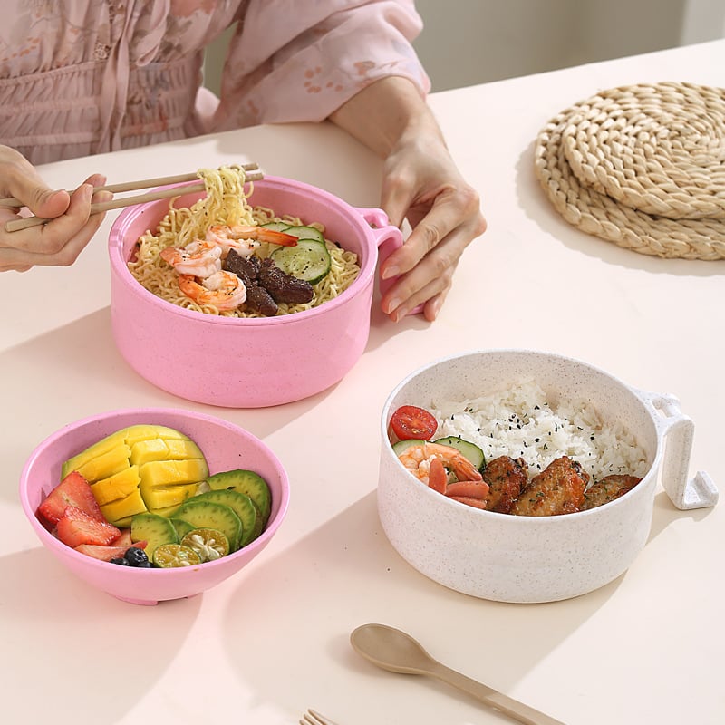 🍜Ramen Bowl Set, 1/2 Counts Microwave Safe Instant Noodle Bowl & Tableware Kit, Durable Matching Lunch Box For Student and Office Workers