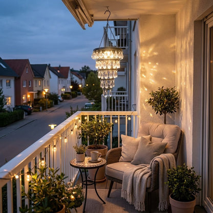 Solar Hanging Crystal Chandelier