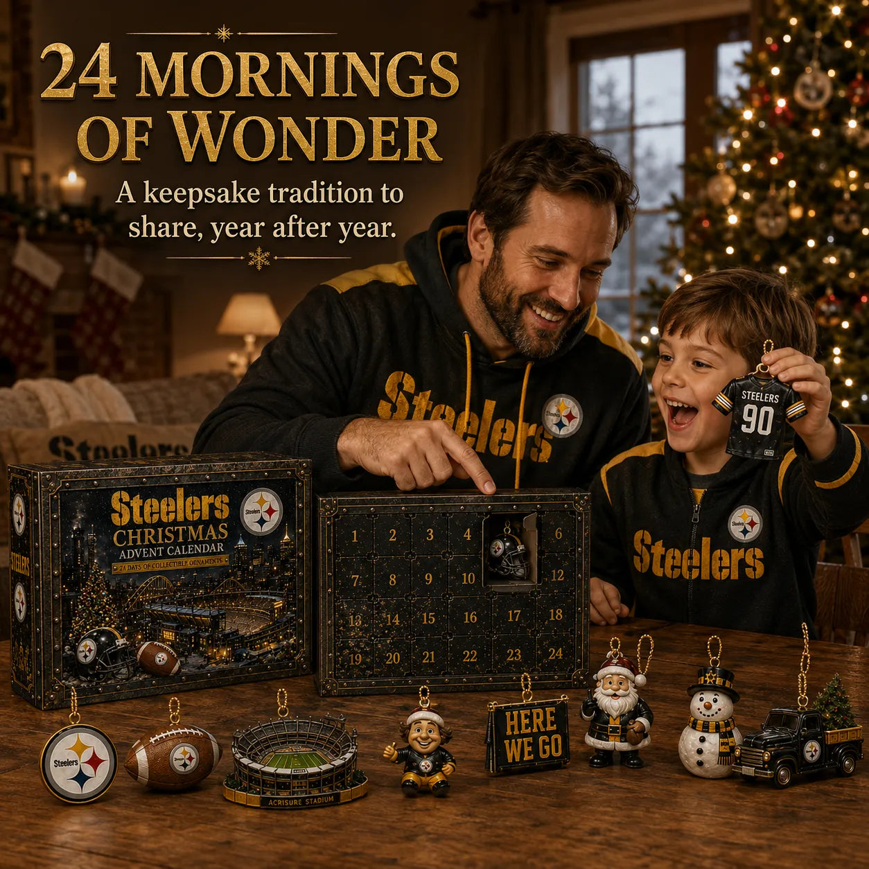 🏈🎄 24 Days of Black & Gold Football – Pittsburgh Fan Christmas Collector Countdown