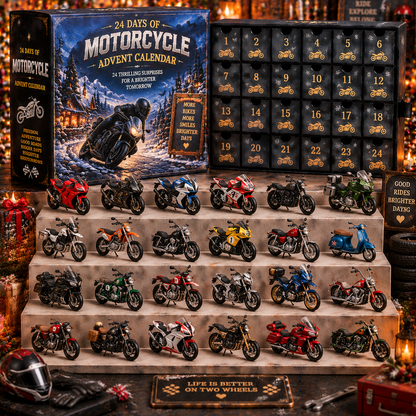 CHRISTMAS KICKOFF 49% OFF - 2026 Days of Motorcycle Blind Box - 24‑Day Festive Countdown, Motorcycle Themed Collectible Miniatures Blind Box - Gift For Motorcycle Enthusiasts