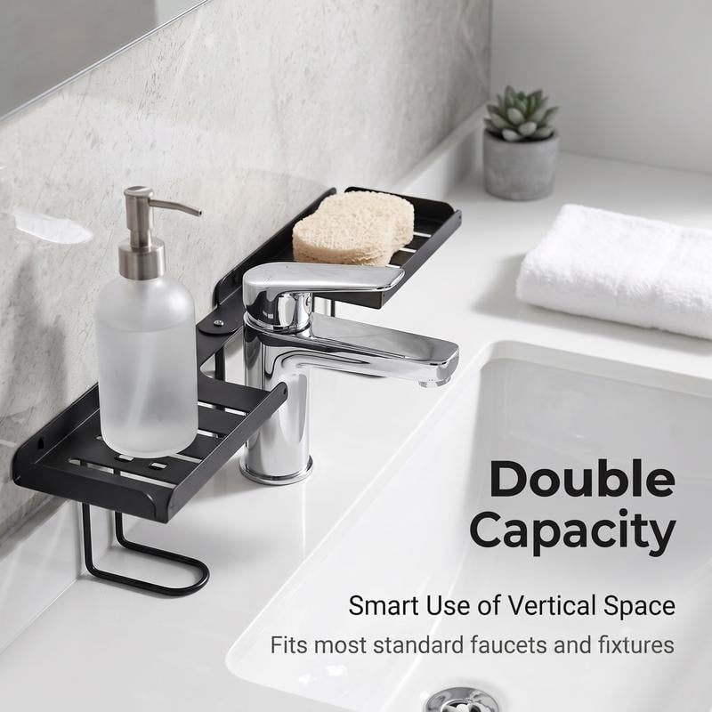 Foldable Over-the-Faucet Sink Organizer Shelf