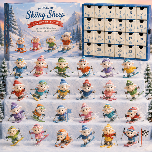 CHRISTMAS KICKOFF 49% OFF - 2026 Days of Skiing Sheep Blind Box - 24‑Day Festive Countdown, Skiing‑Sheep Themed Collectible Miniatures Blind Box - Gift For Winter & Animal Lovers