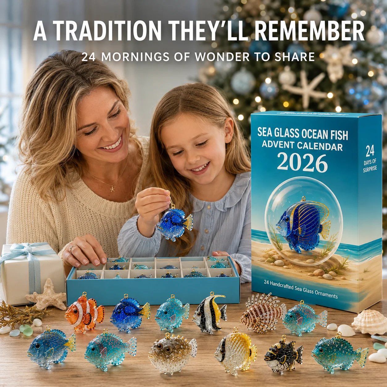🐠✨ 2026 Sea Glass Ocean Fish Advent Calendar