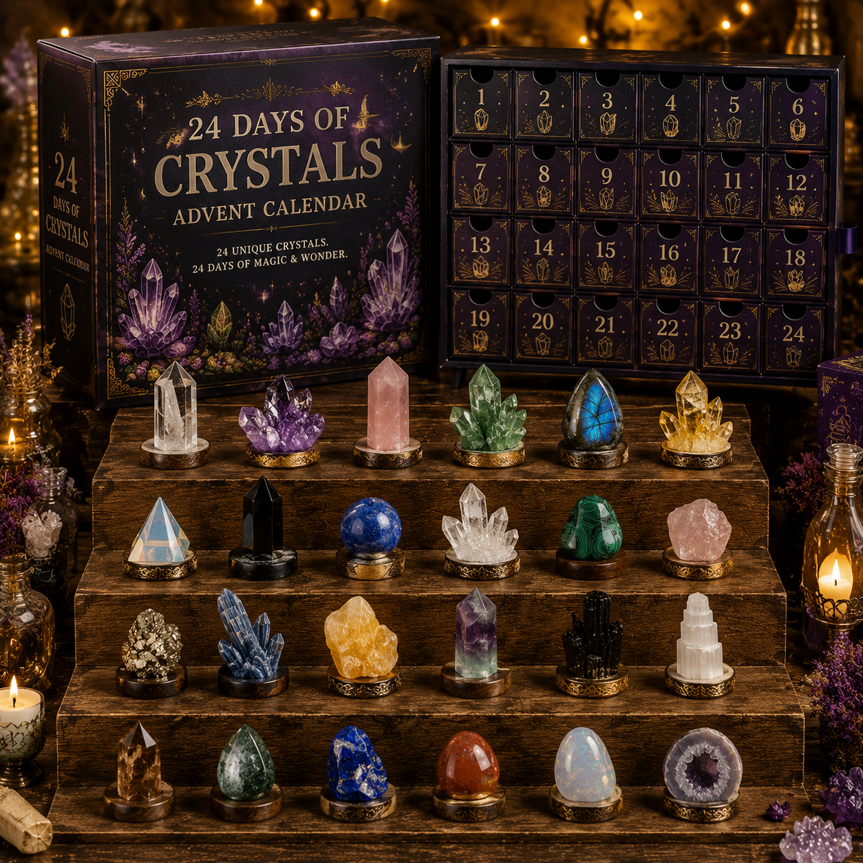 ✨CHRISTMAS KICKOFF 49% OFF - 2026 Days of Crystals Blind Box - 24‑Day Festive Countdown, Crystal‑Themed Collectible Miniatures Blind Box - Gift For Crystal &amp; Healing Stone Lovers