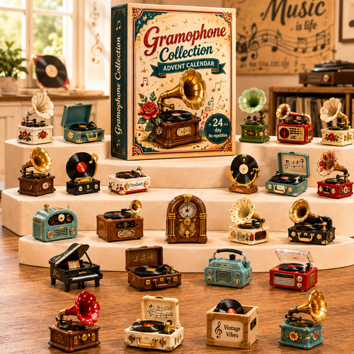 Gramophone Collection Advent Calendar 2026 – 24 Vintage Record Player & Music Miniatures, Retro Collectible Gift for Music Lovers