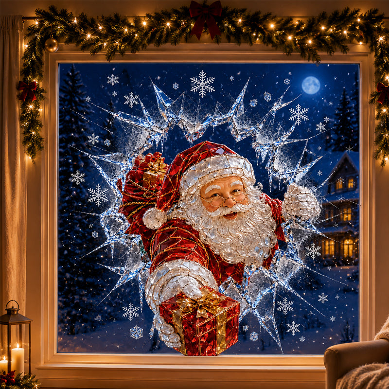 Crystal Santa Claus Window Decoration