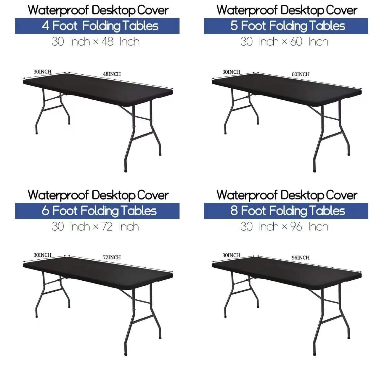 🌸 LIMITED TIME 60% OFF! ✨Pack Stretch Fabric Table Top Cap Cover, fits 4ft/6ft/8ft Tables