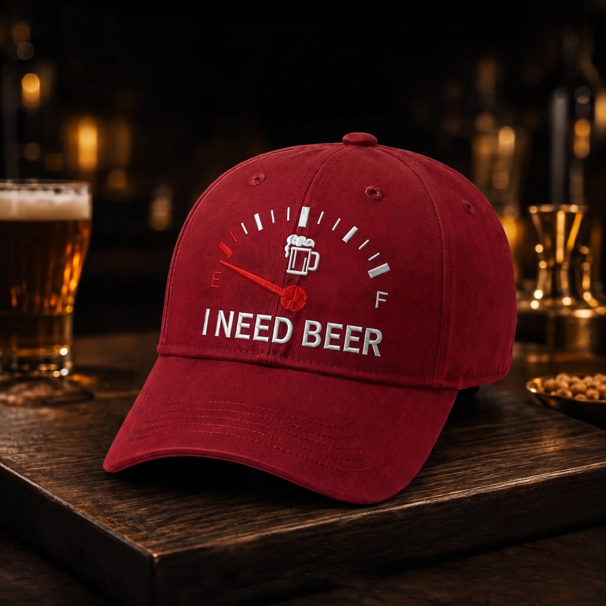 🍺 ‘I NEED BEER’ Embroidered Baseball Cap – Unisex Memorial Hat🧢 100% Cotton