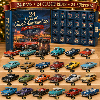24 Days of Classic American Cars Advent Calendar – 24 Vintage Ride Collectibles for Car Lovers