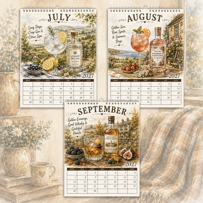 2027 British Spirits & Cocktail Calendar｜A4 Hanging Calendar