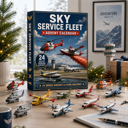CHRISTMAS KICKOFF: 48% OFF – 2026 Sky Service Fleet Advent Calendar – 24 Days of Aviation Mission Surprises, Aircraft Collectible Blind Box – Gift for Aviation Lovers