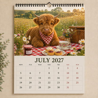 🐮 2027 Highland Cows Seasons Calendar