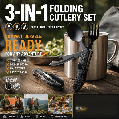🏕️4-In-1 Outdoor Folding Multifunctional Tableware