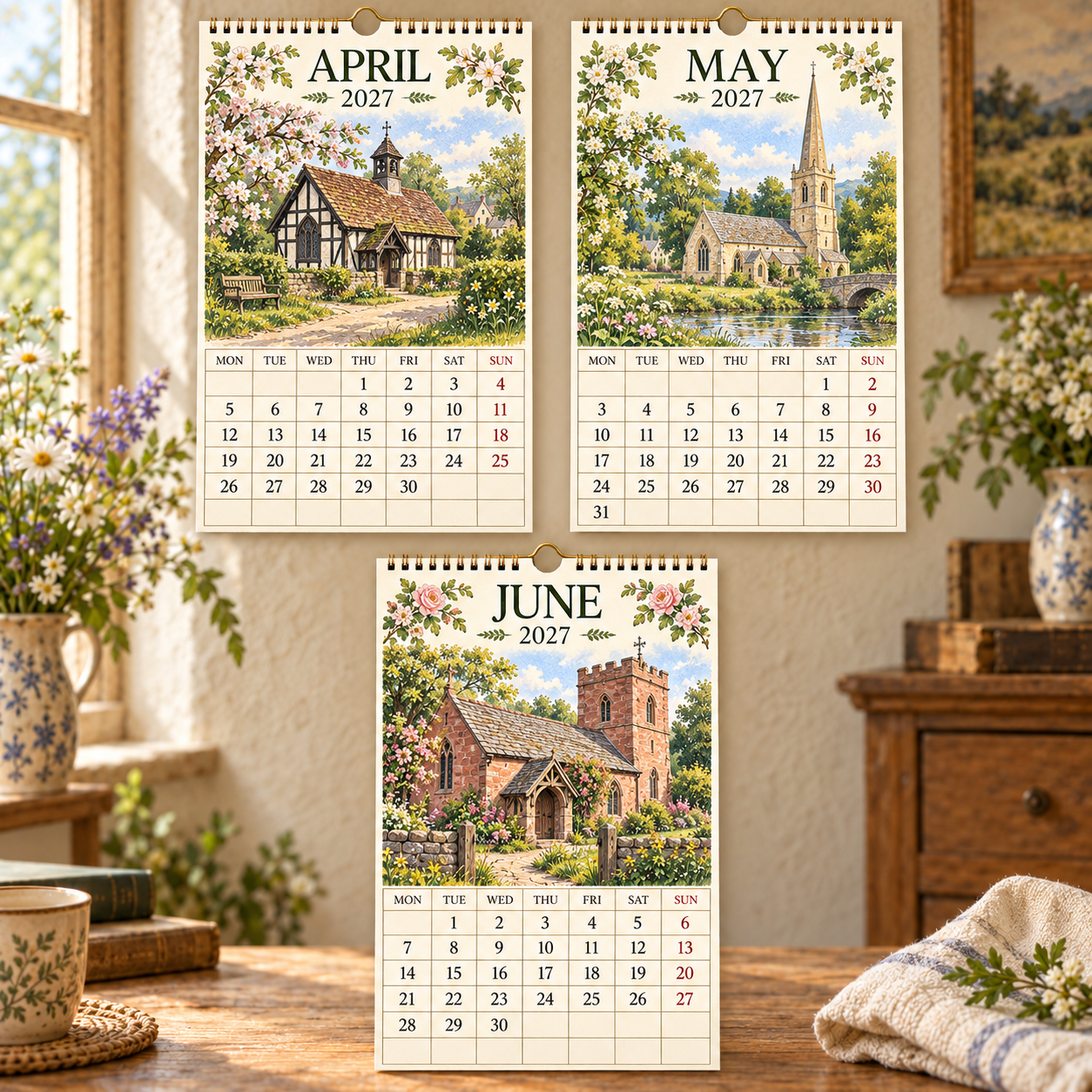 2027 Country Churches Calendar — A Quiet Journey Through Britain