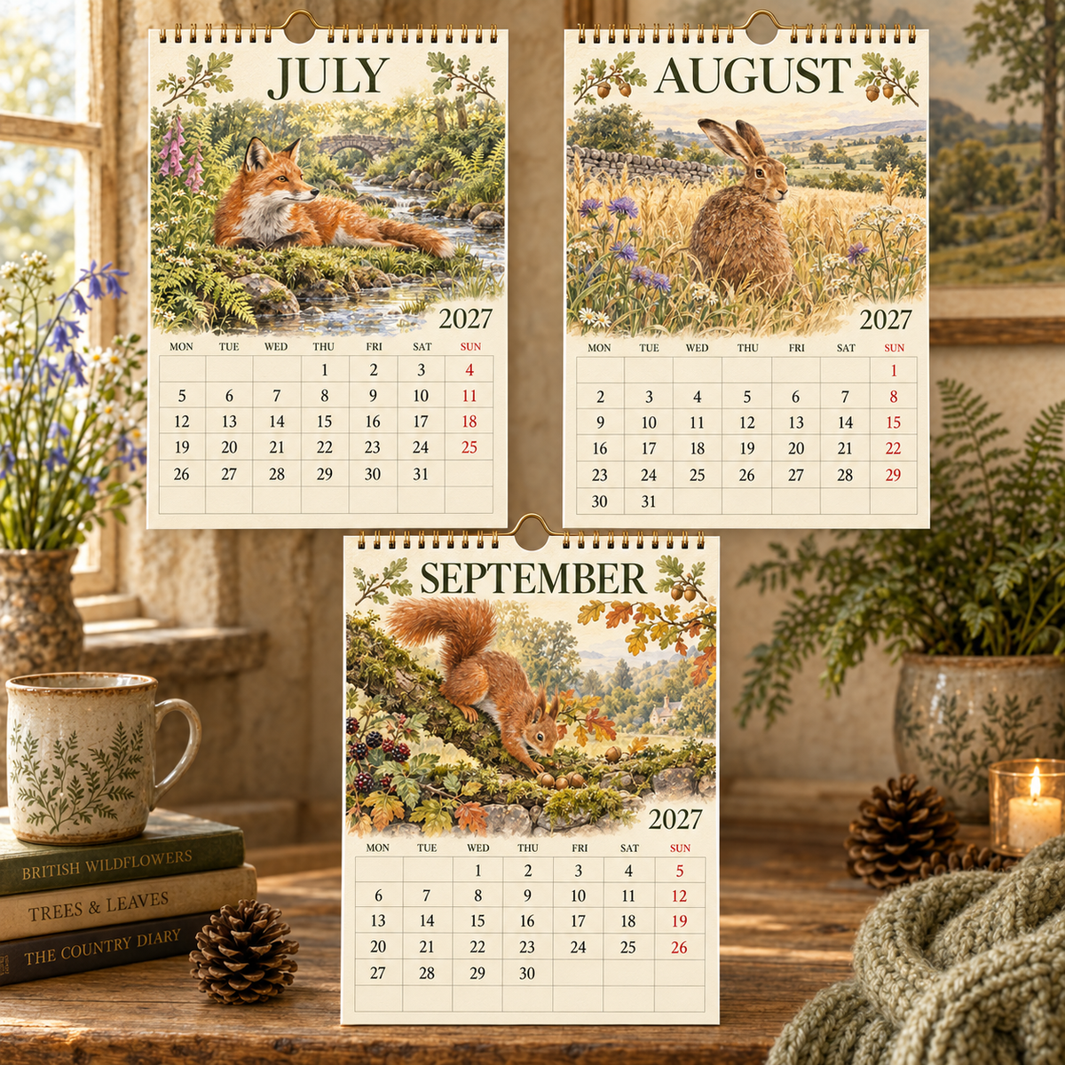 2027 Woodland Friends Calendar｜A4 Hanging Calendar
