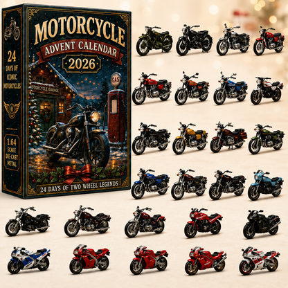 CHRISTMAS KICKOFF: 48% OFF – 2026 Motorcycle Legends Advent Calendar – 24 Days of Two-Wheel Legends, Vintage Motorcycle Collectible Blind Box