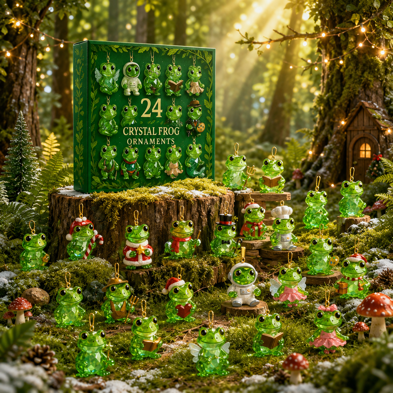 CHRISTMAS KICKOFF: 48% OFF – 2026 Crystal Frog Christmas Advent Calendar – 24 Days of Magical Frog Surprises, Collectible Acrylic Ornament Blind Box – Gift for Nature Lovers