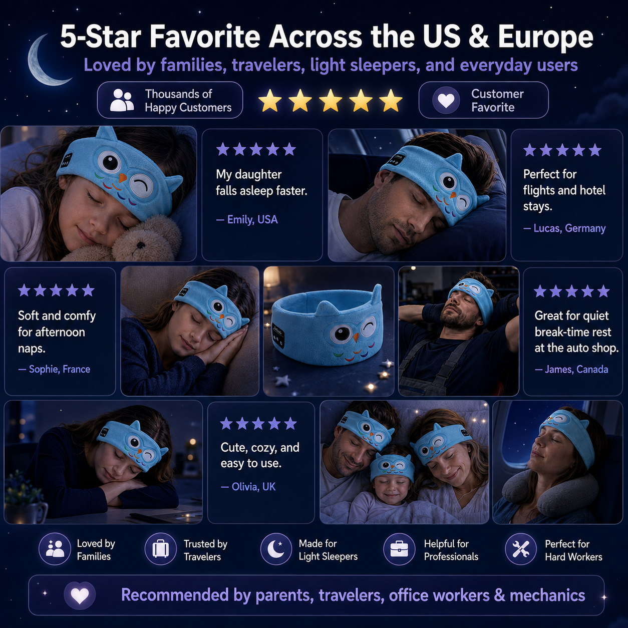 🥳 2026 HOT SALE 🥳💞 Over 50,000 sold! 🎧😴 Bluetooth Headband for Kids – 2‑in‑1: Soft Headband and Sleep Mask. Perfect for travel or naptime. 🧸✨