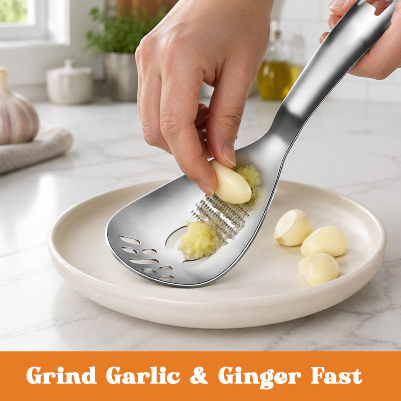 Multi-functional grinding spoon made of 304 stainless steel | For garlic, ginger, puree, and baby food