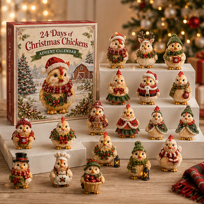 2026 A Very Clucky Christmas Advent Calendar – 24 Festive Chicken Ornaments for Poultry Lovers, Christmas Blind Box