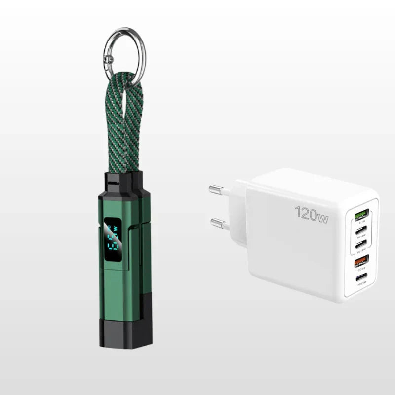 📢📢50% OFF !! ⏰4-in-1 Digital Display Keychain Charging Cable🔋📱