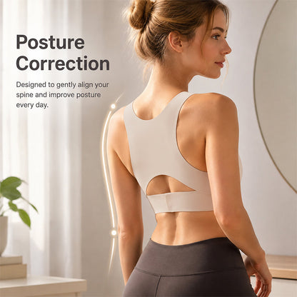 🧘 Dames sportbeha voor houdingcorrectie, gladde rug, draadloos met voorste sluiting ✨