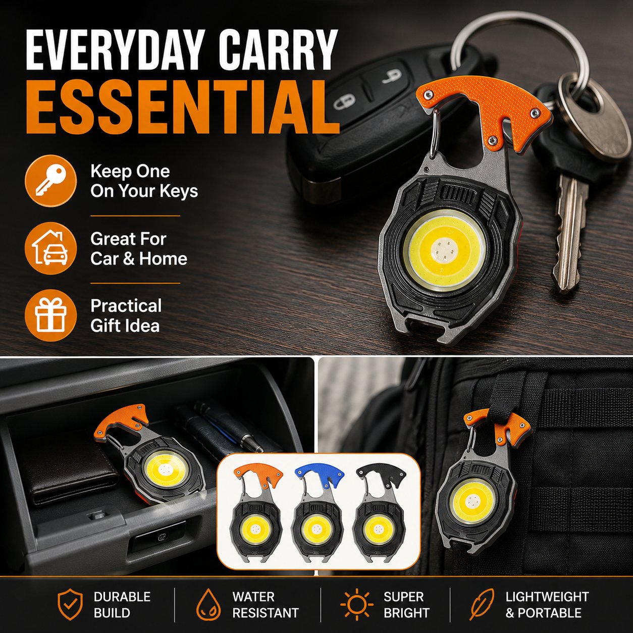 🔦 Mini Self-Defense LED Keychain Flashlight