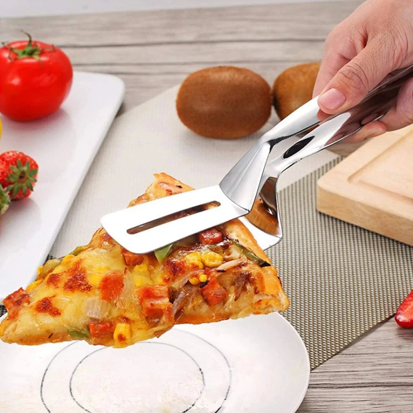 🔥 Multi-functional Stainless Steel Cooking Tongs – Tongs & Spatula All In One! 🍔✨
