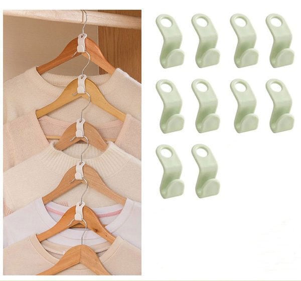 Space-Saving Clothes Hanger Connector Hooks