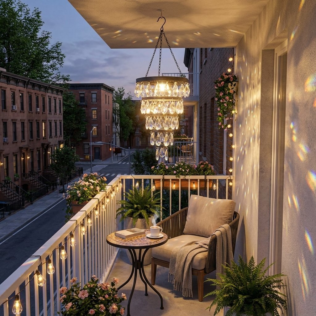 Solar Hanging Crystal Chandelier