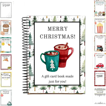 🔥⏰ LAST DAY SALE ONLY￡9.99!! 🎅Christmas Gift Card Booklet -👍DIY Spiral-Bound Christmas Gift Card Holder Book