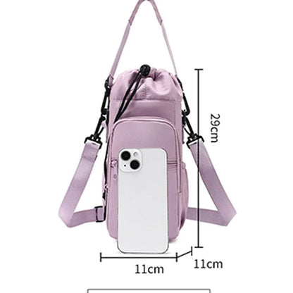 Water Bottle Carrier Bag with Phone Pockets