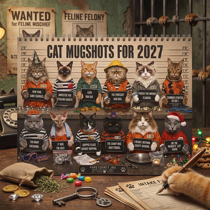 😂Funny Cat Mugshots 2027 Calendar