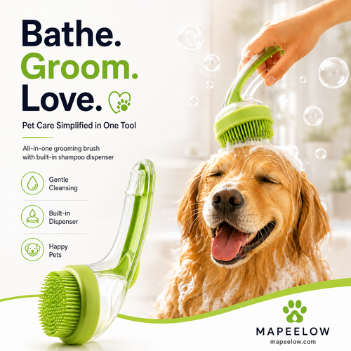 🎉 2026 Sale — Over 32,400 Sold 🧴 Pet Bath Brush – Grooming Tool 🐾