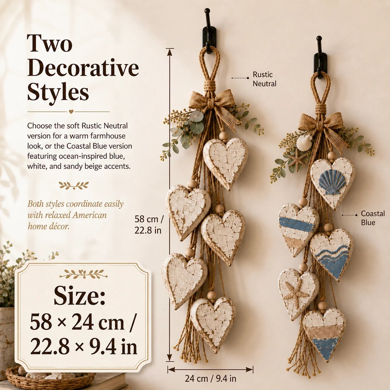 🔥HOT SALE🔥🍂🤎Hanging Heart Wall Decor