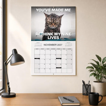 🔥PISSED-OFF CATS 2027 Wall Calendar - Funny Gift for Cat Lovers