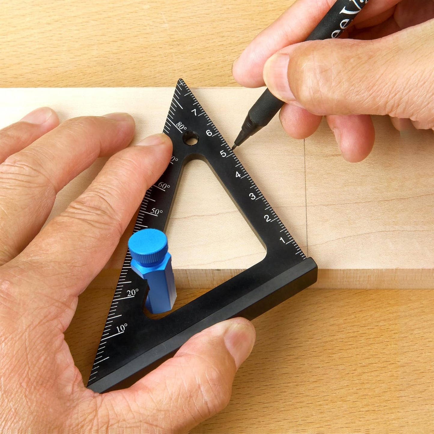 ✨LAST DAY 49% OFF - Tall Stair Gauges for Framing Square – Hexagonal Stable Lock with Holder & Hook for Carpentry & Circular Saw