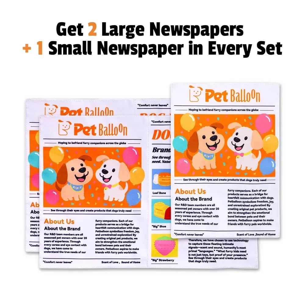 🔥HOT SALE🔥🔥3-Pack Bundle🔥Crinkle Newspaper Dog Toy for Boredom Relief, Interactive Chew Toy for Dogs