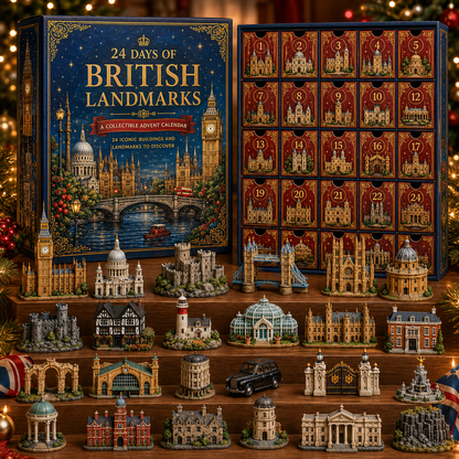 CHRISTMAS KICKOFF 49% OFF - 2026 Days of British Landmarks Blind Box - 24‑Day Festive Countdown, UK Landmark Themed Collectible Miniatures Blind Box - Gift For Britain &amp; Travel Lovers
