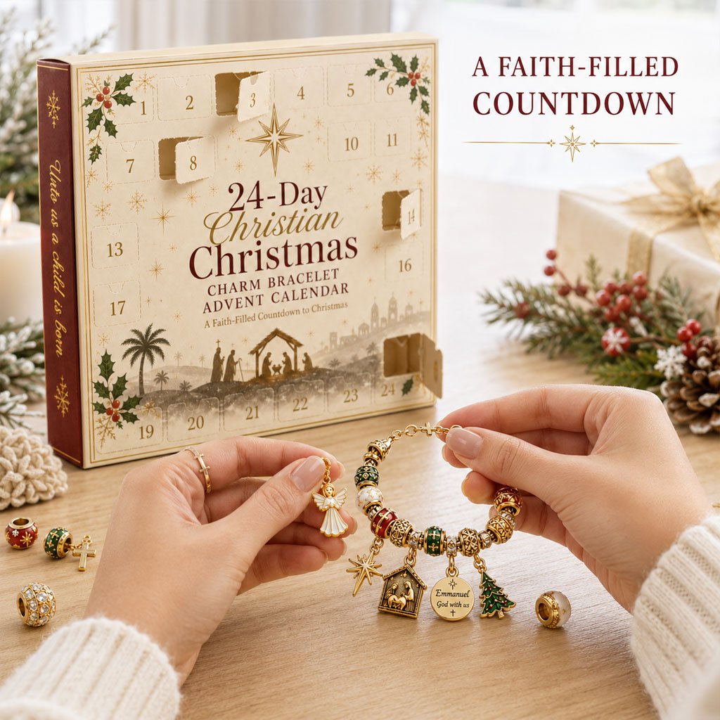 🎄24-Day Christian Christmas Charm Bracelet Advent Calendar