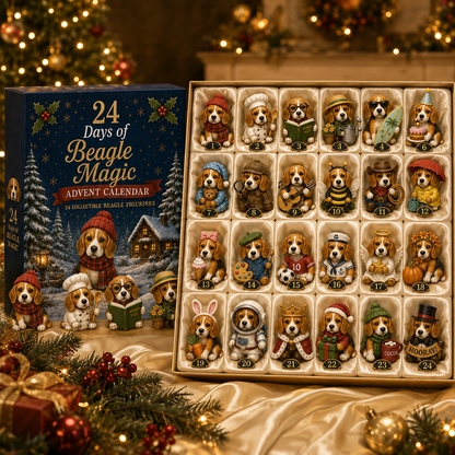 Beagle Magic Advent Calendar 2026 – 24 Days of Unique Beagle Miniature Collectibles, 24 Cute Holiday