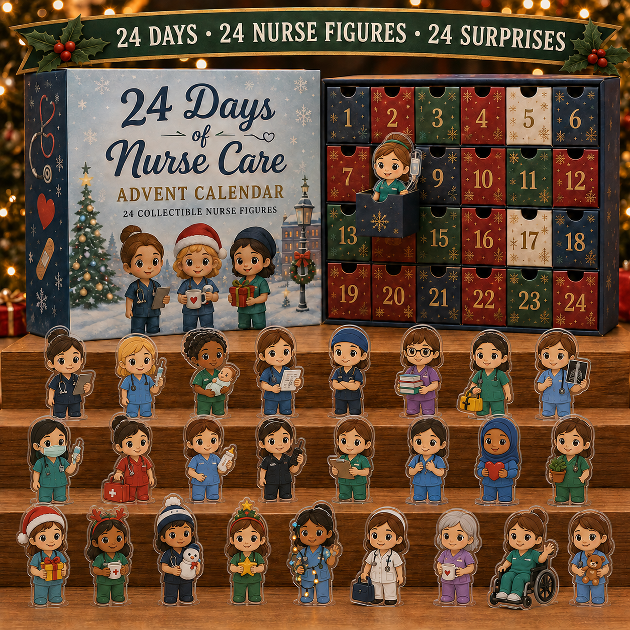 CHRISTMAS KICKOFF 49% OFF - 2026 Nurse Care Blind Box - 24‑Day Festive Countdown, Nurse Figures Blind Box - Gift For Nurse Lovers