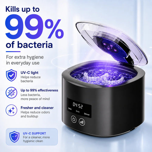 🦷 Denture Dome Ultrasonic UV-C Cleaner – For a fresher, cleaner denture in just 5 minutes