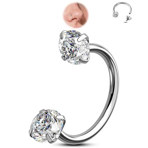 🔥Horseshoe Gem Nose Ring – Internally Threaded & Comfortable