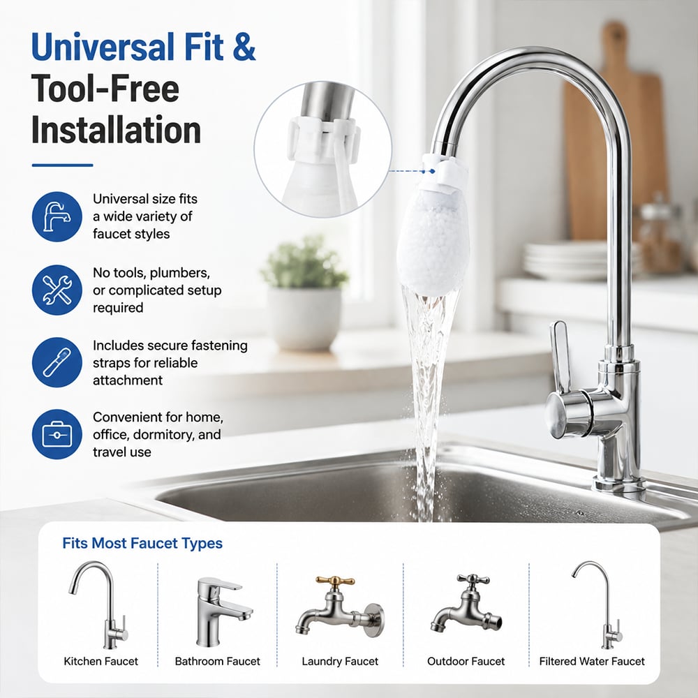 Faucet Filter Cotton Bags - Universal, 200 PCS Splash-Proof Faucet Filter Set🌟
